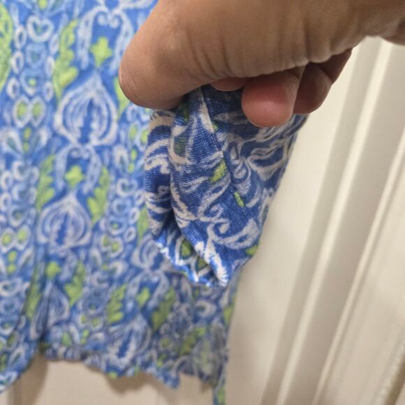 Chico’s Blue Green Linen 3/4 Sleeve Blouse Size 0 Small - Picture 7 of 8